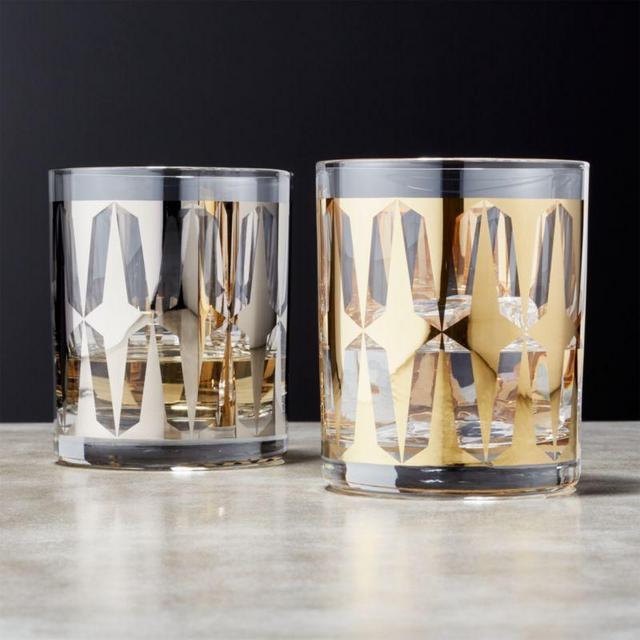 Drake Metallic Double Old-Fashioned Glasses
