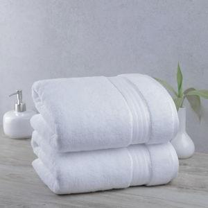 100% Egyptian Cotton Towel Set - White 2 Bath Towels