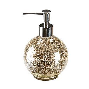 Gold Crackle Mosaic Glass Lotion Dispenser