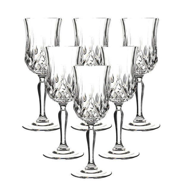 Lorren Home Trends Opera White Wine Glass, Set of 6