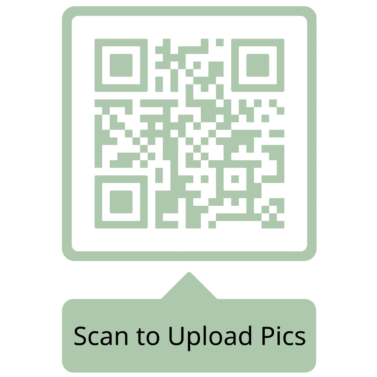 Scan the QR Code to upload photos and videos you've taken over the wedding weekend to our shared album
