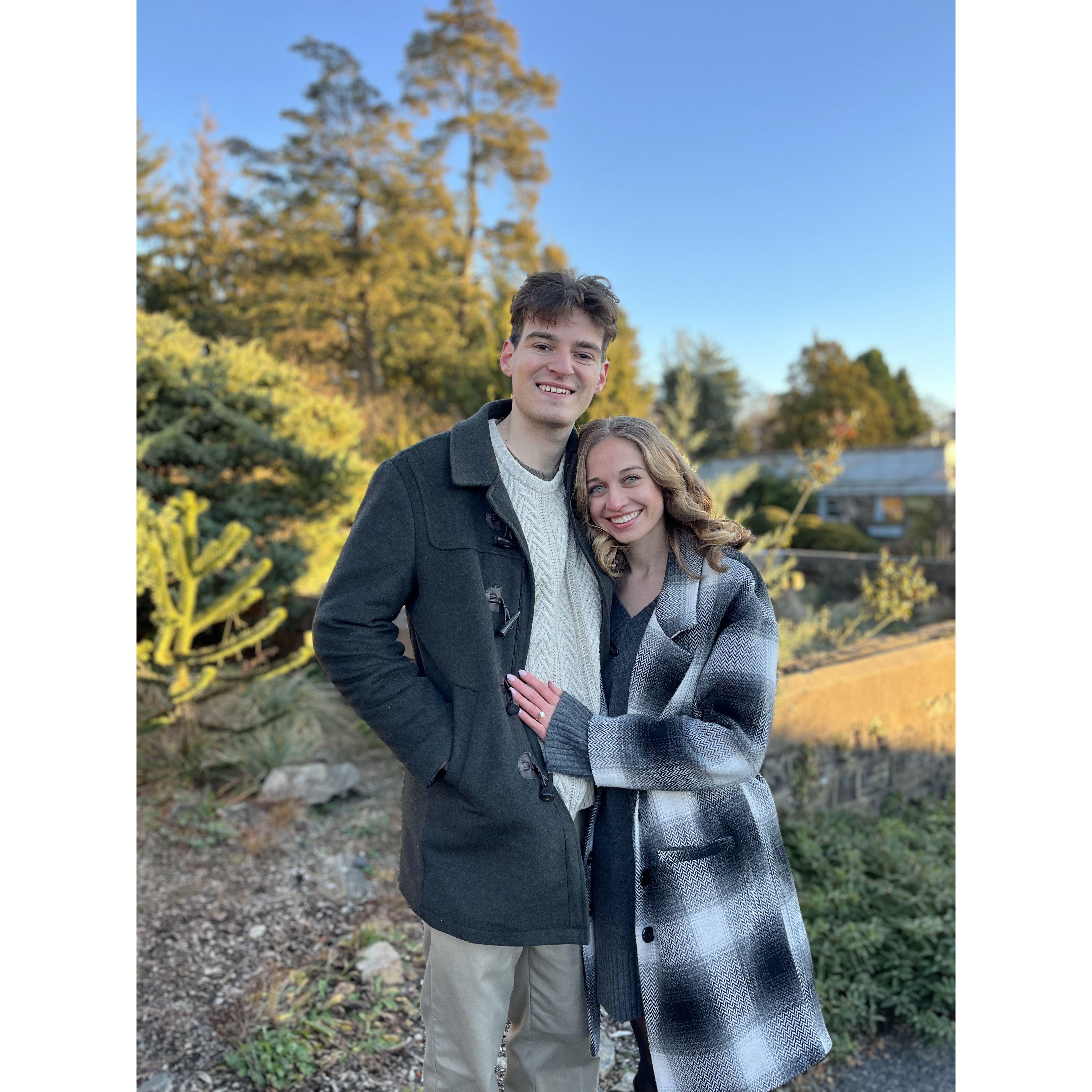 All smiles after getting engaged