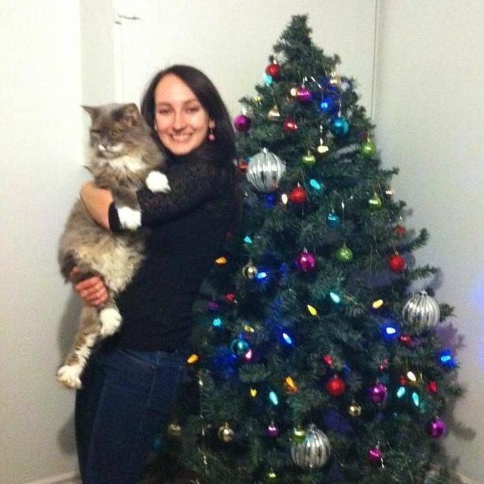 Our first Christmas together circa I dont know when! A hand-me-down Christmas Tree and Jake