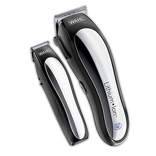 WAHL Clipper Lithium Ion Cordless Haircutting & Trimming Combo Kit – Rechargeable Electric Razor for Grooming, Black/Silver, 1.0 Count, (Pack of 1)
