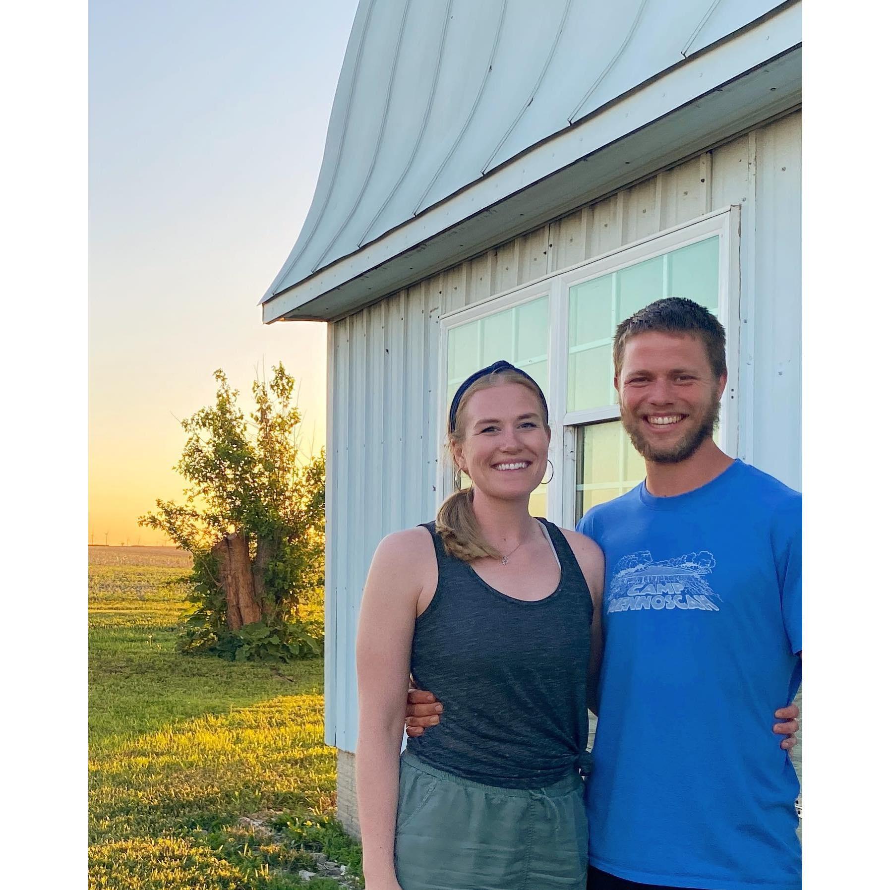 On our first visit as a couple to visit Sarah's grandparents' farm in Iowa. John quickly won over the family!