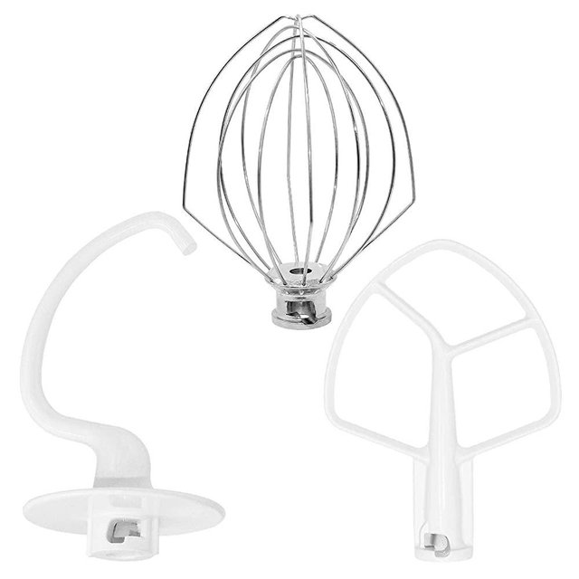 K45DH&K45WW&K45B Stand Mixers Repair Set Include K45DH Coated Anti-stick Dough Hook With K45B Coated Anti-stick Flat Beater And K45WW Wire Whip Compatible With Kitchen Mixer Aid KSM150