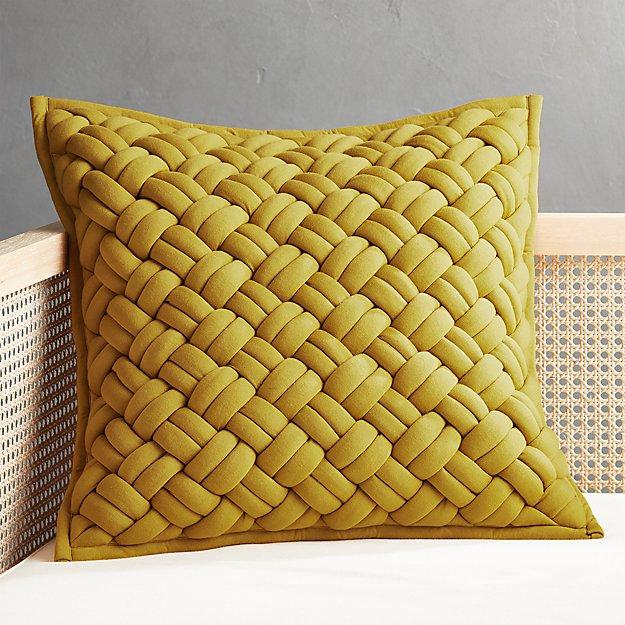 20" Jersey Interknit Mustard Pillow