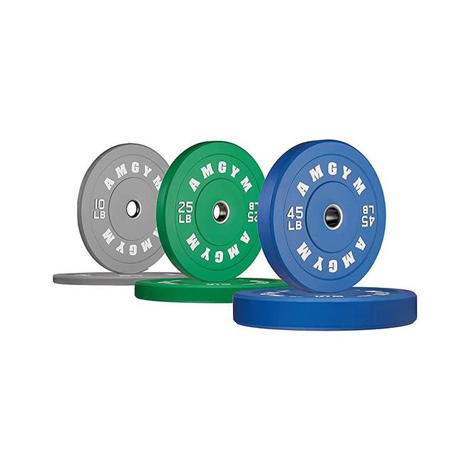 AMGYM Color Olympic Bumper Plate, Weights Plates, Bumper Weight Plate, Steel Insert, Strength Training