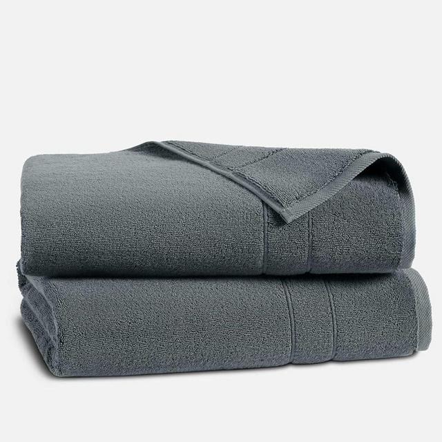 Brooklinen Super-Plush Turkish Cotton Bath Towels - Set of 2, Slate Grey, 100% Cotton | Best Luxury Spa Towels