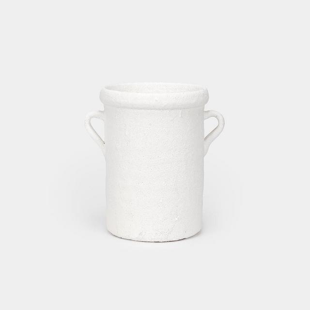 White Terra Cotta Crock w/ Handles