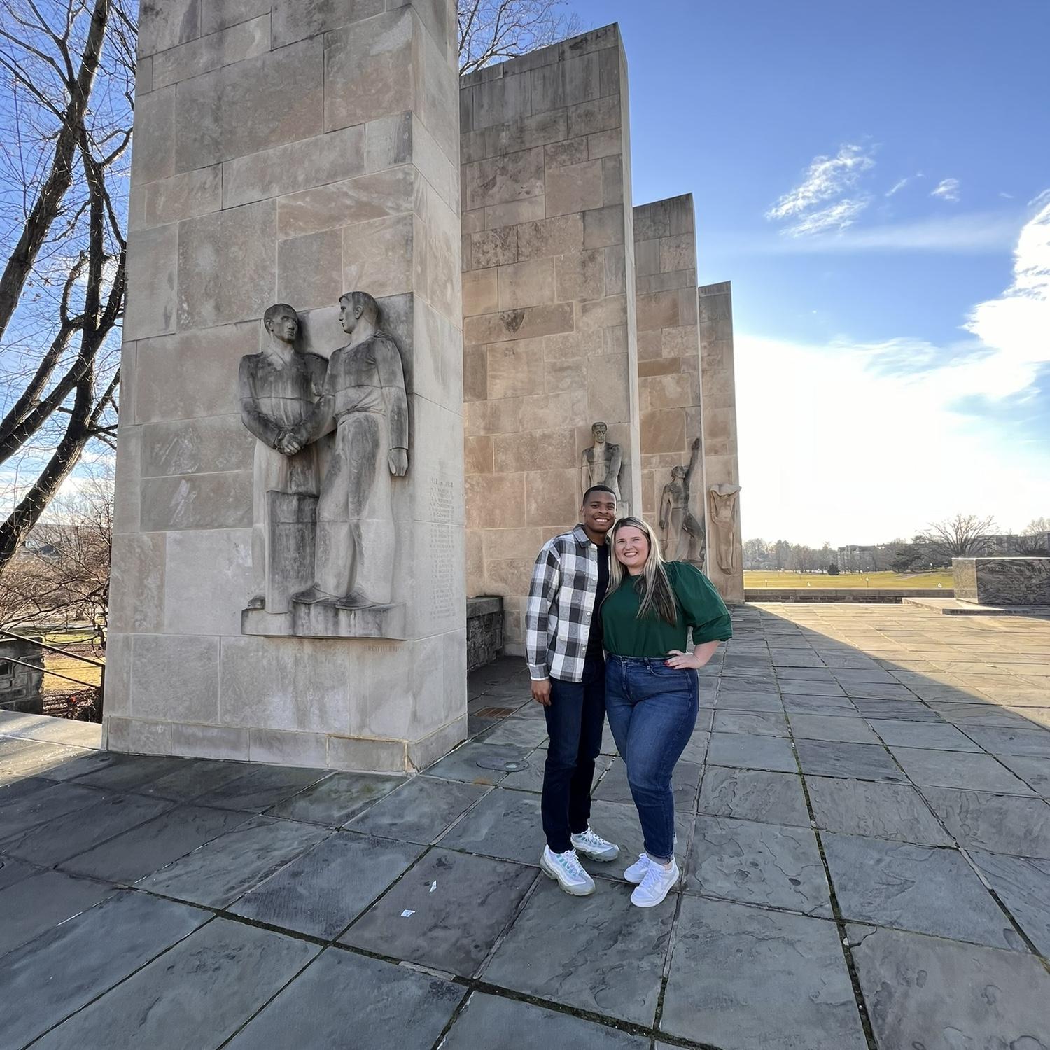 Cynthia got to show Kirk around Virginia Tech in December 2023.