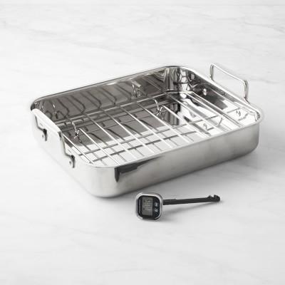 Williams Sonoma Stainless-Steel Roaster with Thermometer