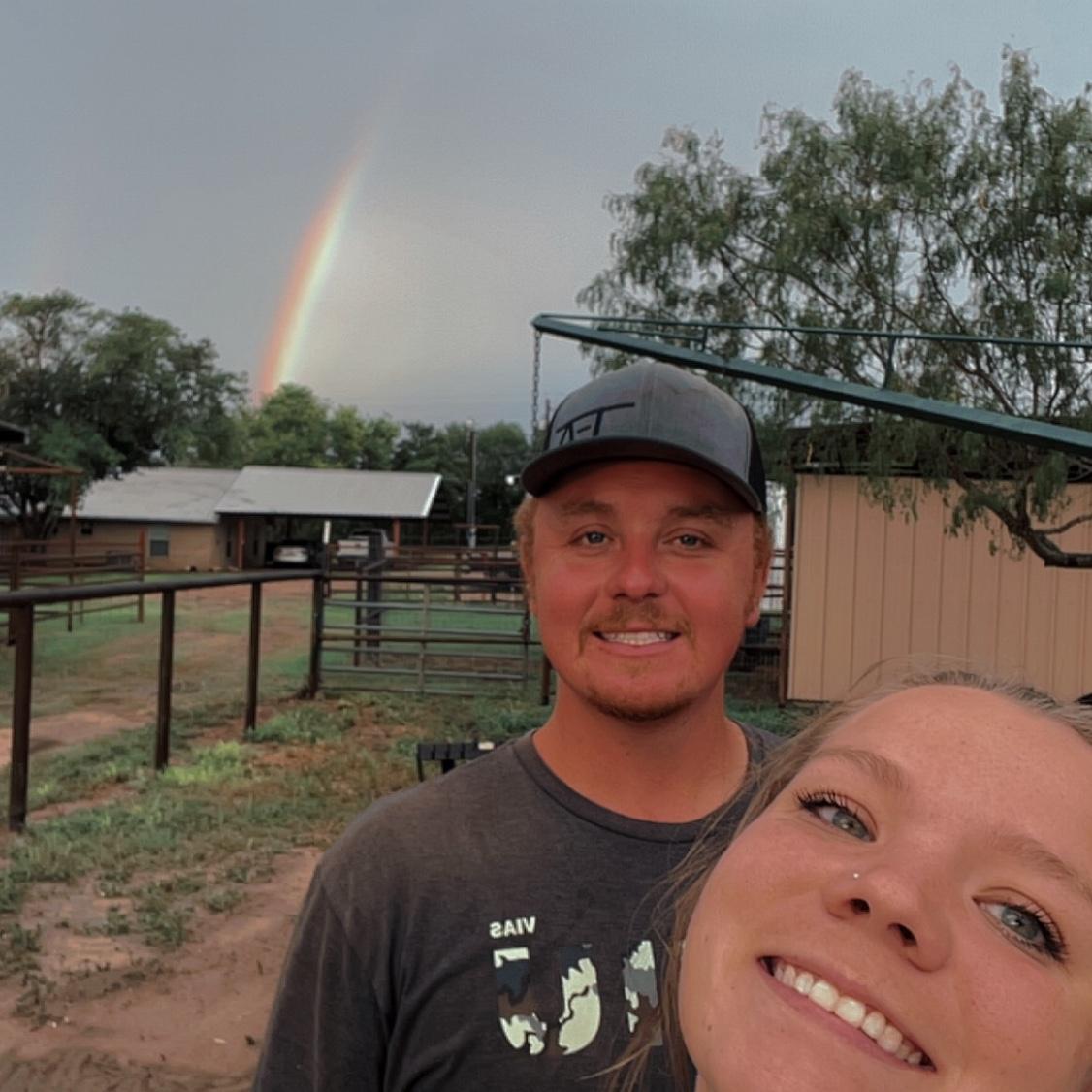 Of course have to take a picture with the rainbow