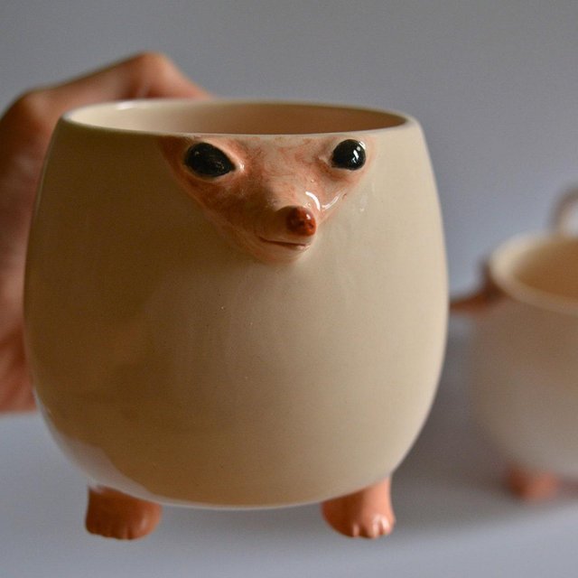 Hedgehog Mug, Ceramic Coffee Mug, Hand Painted Tea Cup, Gift for Animal Lovers, Kitchen Decor, Hedgehog Gift, Coffee Lovers Gift, Funny Gift