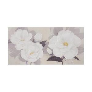 Midday Bloom Florals Paint Embellished Unframed Wall Canvas White