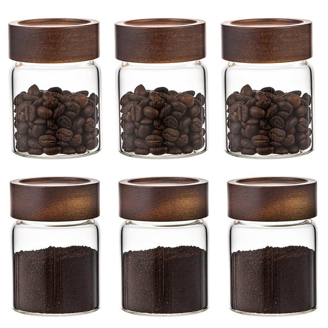 Patoper Glass Spice jars Glass Jars with Screw Lid 5 oz, Food Storage Canister for Pantry Sugar Tea Coffee Bean Seasoning Nuts Cookies (6 * 150ml(5oz))