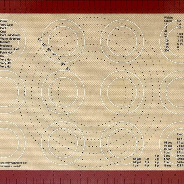 Silicone Baking Mat - 2/3 Sheet Size (Thick & Large 19 2/3" x 13 1/2") - Non Stick Silicon Liner for Large Bake Pans & Trays - Rolling, Macaron/Pastry/Cookie/Bun/Bread Making - Professional Grade