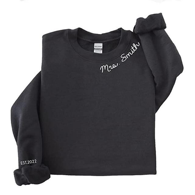 Mrs Sweatshirt - Custom Mrs Sweatshirt - New Mrs - Honeymoon Pajamas - Wedding Gift - Future Mrs. Gift