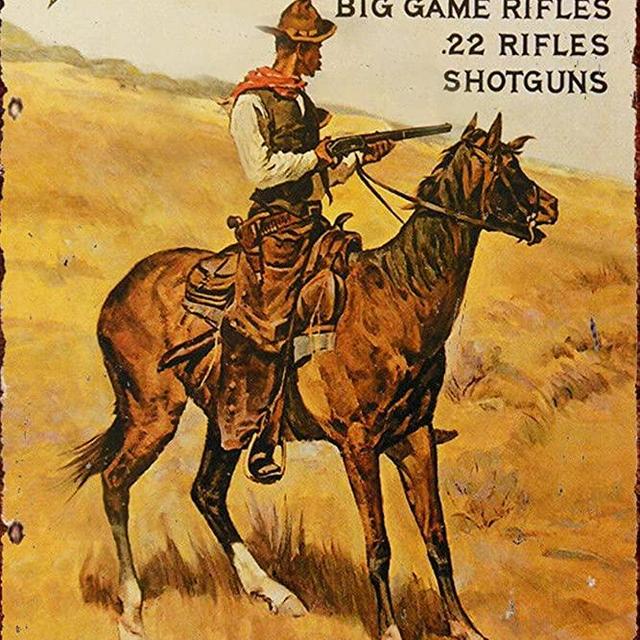 Joeaney New Tin Sign Aluminum Retro Marlin Firearms Western Cowboy Metal Sign 8 X 12 Inch