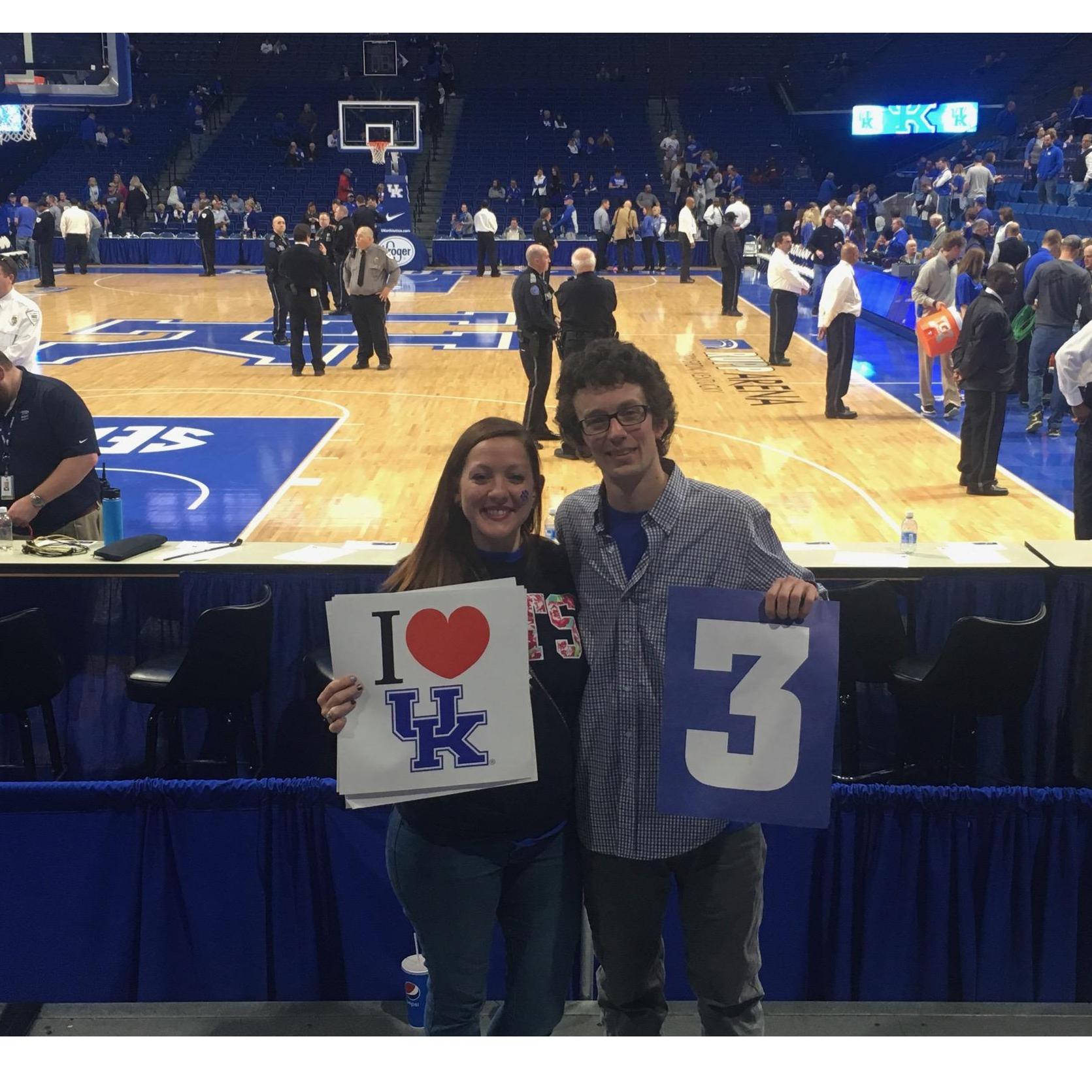 Our First Kentucky Wildcats game at Rupp Arena 
"Im marrying into this BBN"  C-A-T-S cats cats cats