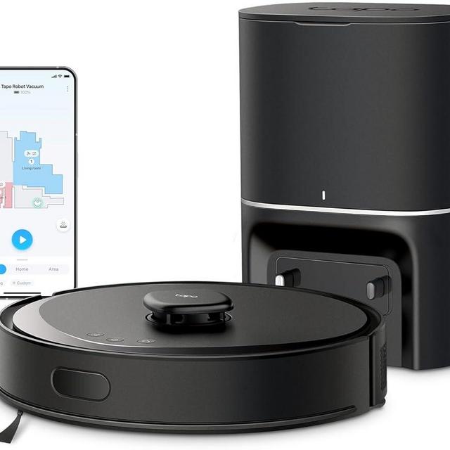 Tapo LiDAR Smart Navigation Robot Vacuum and Mop with Self-Emptying Dock, 5300Pa Max, 97%+ Dust Pickup Rate, Customizable Cleaning, Self-Charging, Compatible with Alexa & Google Home, RV30 Max Plus