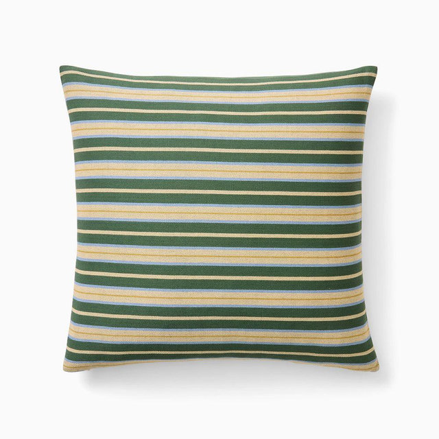 Emma Chamberlain Reversible Stripe Pillow Cover, 20"x20", Thyme