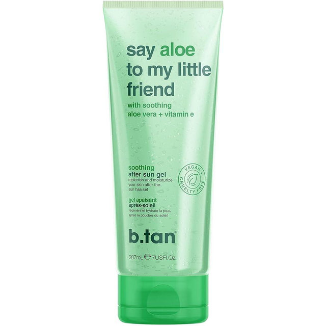 B.TAN Aloe Vera Gel for Face & Body | Ultra Hydrating, Soothing After Sun Lotion Aloe Gel with Vitamin E, Sunburn Relief, 7 Fl oz, 2-Pack