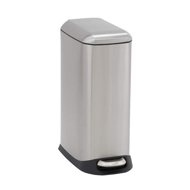 Household Essentials Slim Trash Can, 20 Liter / 5 Gallon, Small Stainless Steel Trash Can, Great for Bathroom or Kitchen