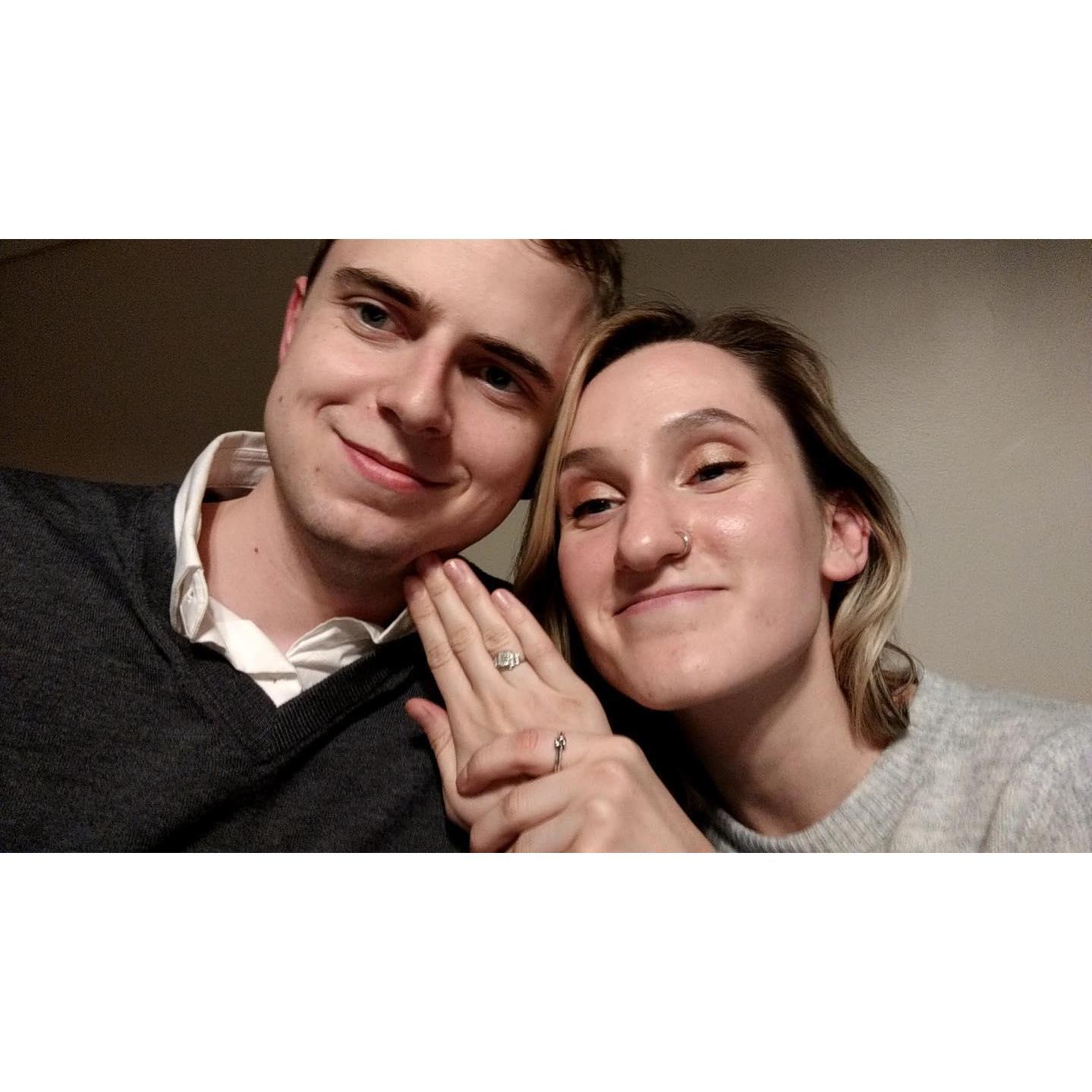 After popping the question! We had a lovely surprise dinner with our friends and then had a game night with some other friends!