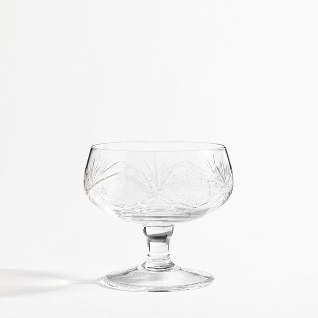 Antique Cut Glass Ice Cream Bowls, Set of 2 - Clear