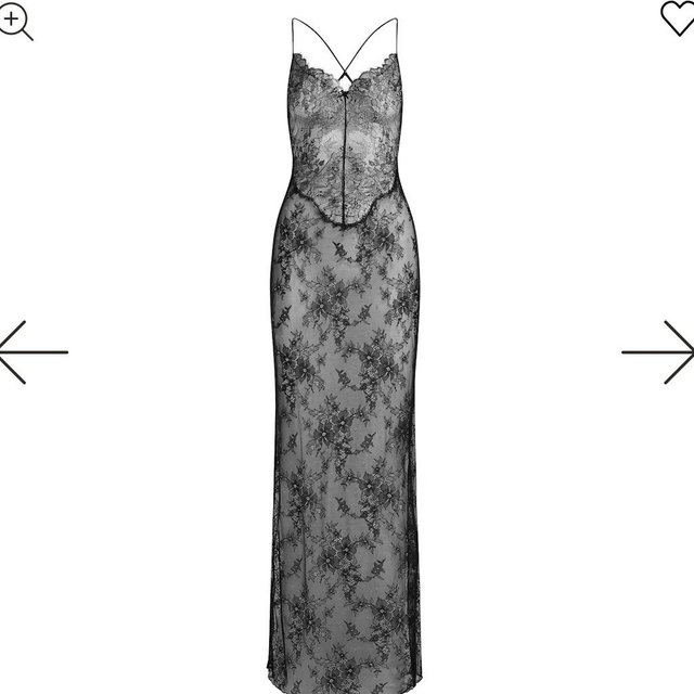 ULTRA FINE LACE LOW BACK LONG DRESS | black, small