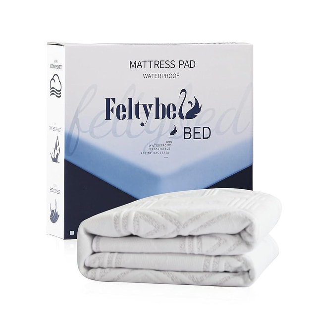 FELTYBED Waterproof Ful Size Mattress Protector, 3D Air Fabric Soft Breathable Bed Cover, Mattress Cover Fitted 6"-15" Deep Pocket, Noiseless Washable