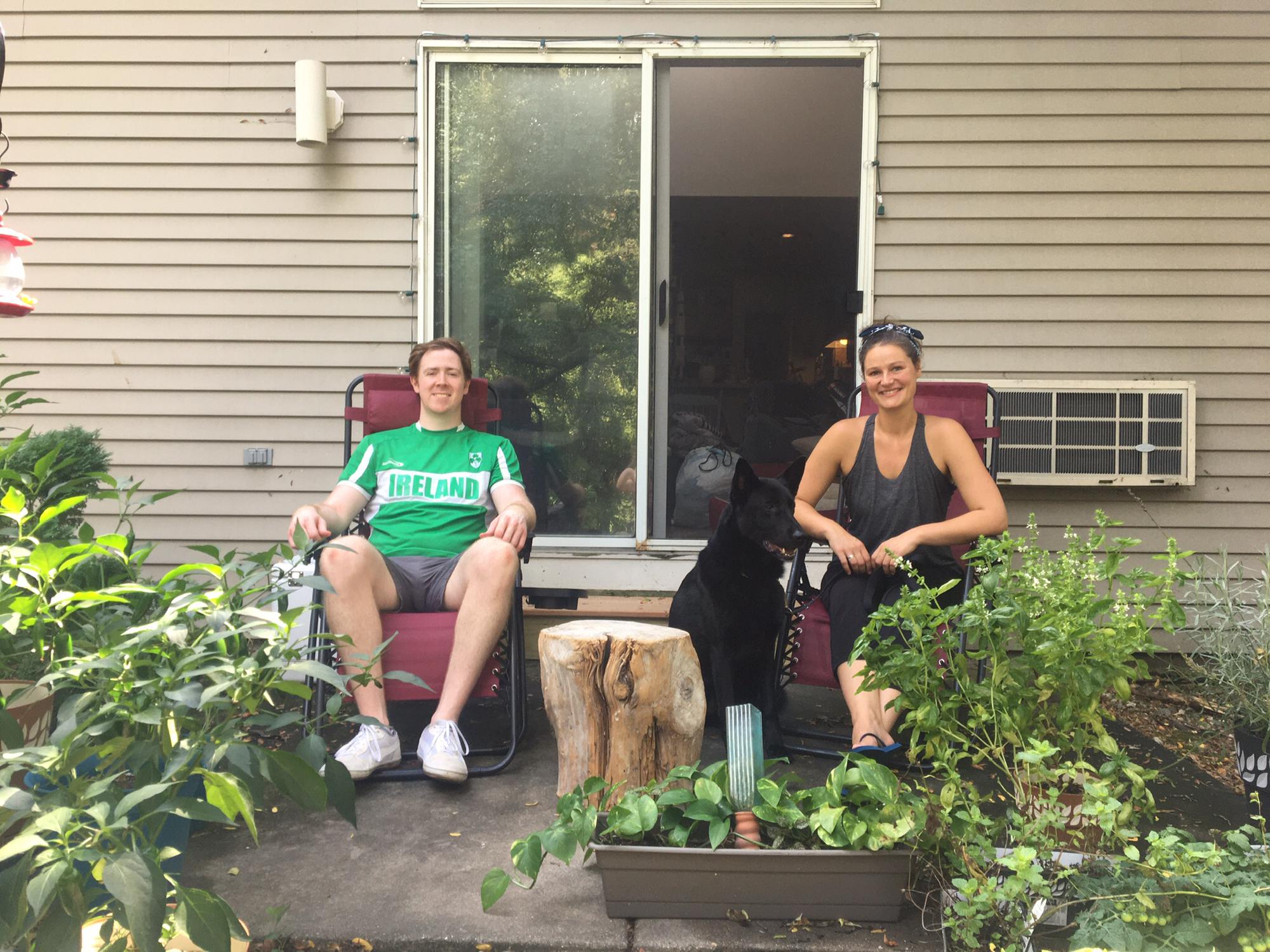Dave and Amanda take up gardening in the pandemic. Our last family photo in Madison, WI.