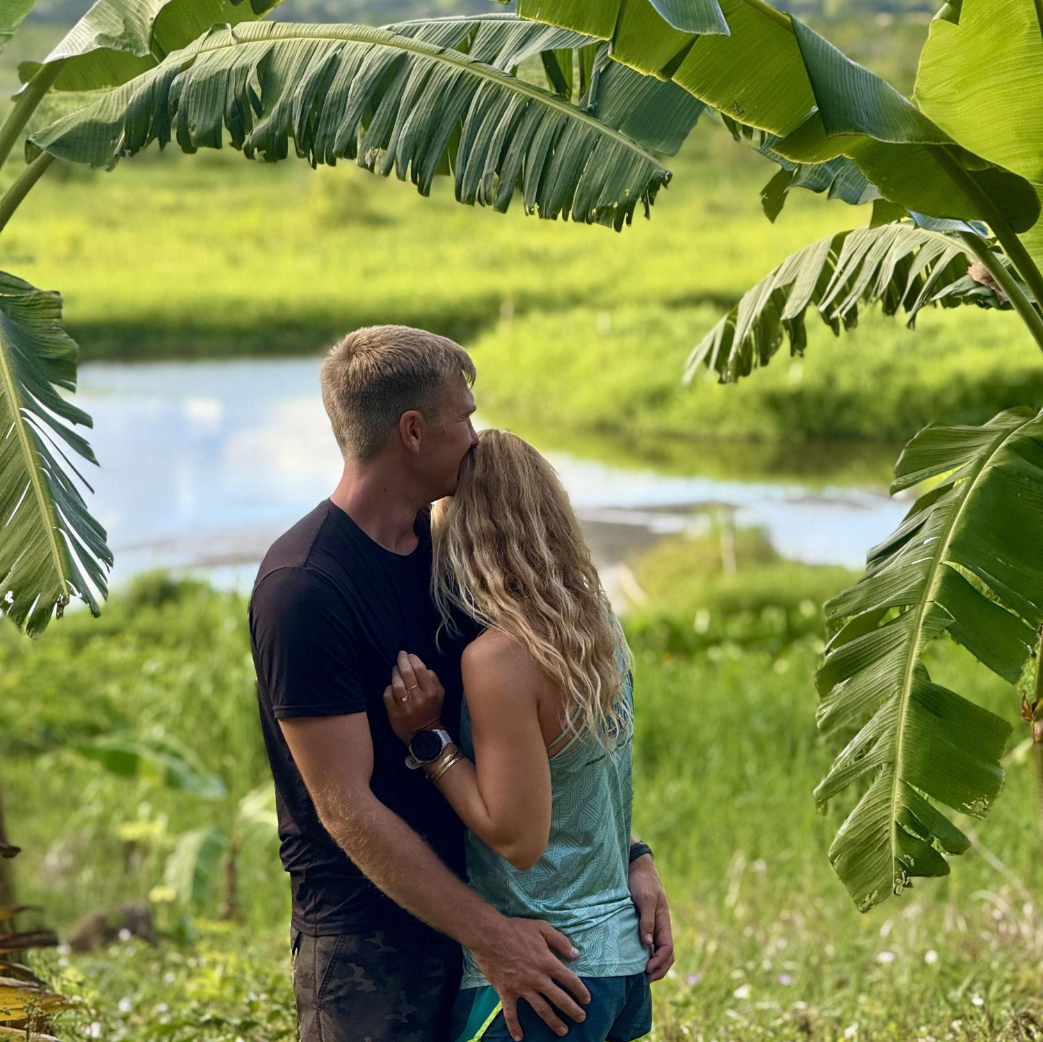 Kyle proposed to Heather in the same place they met, 7 months later, at Ulupō Heiau in Kailua, HI.