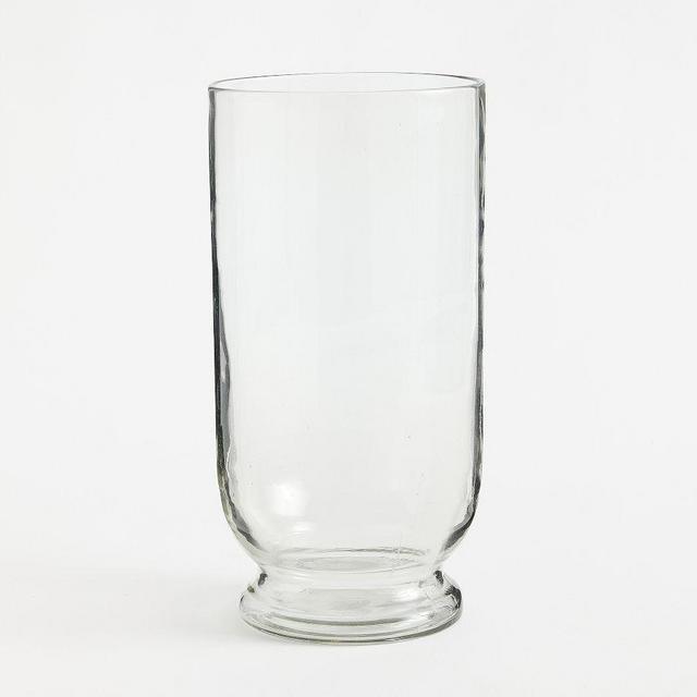 Footed Recycled Glass Hurricanes: Clear: Large