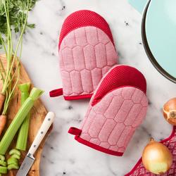 Martha Stewart Honeycomb Chambray Mini Oven Mitt, Set of 2