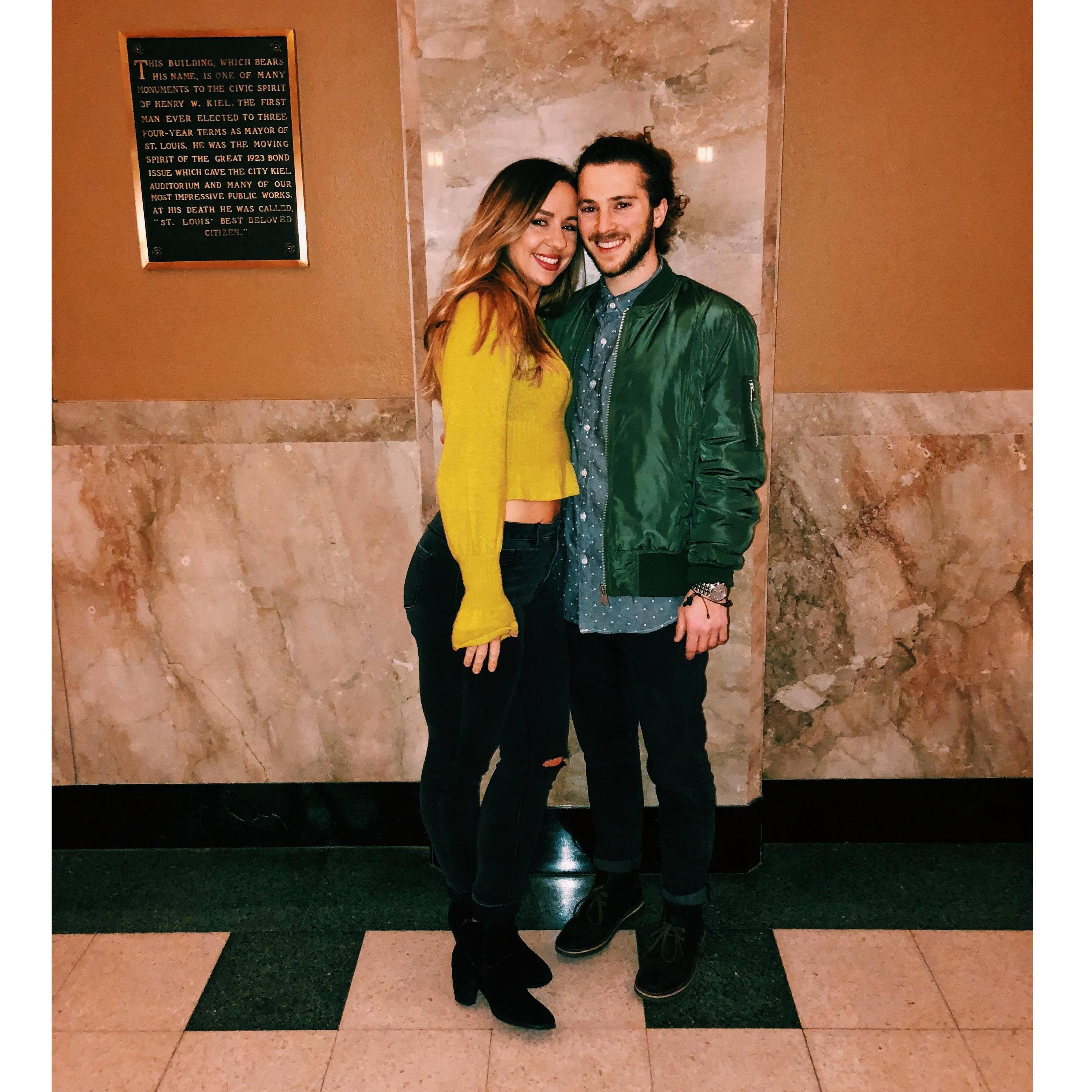 a rare occasion of us going out in st. louis for chris d'elia standup