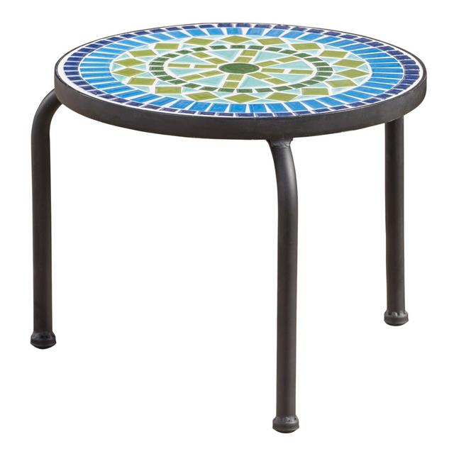 Iris Ceramic Tile Side Table - Blue/Green - Christopher Knight Home