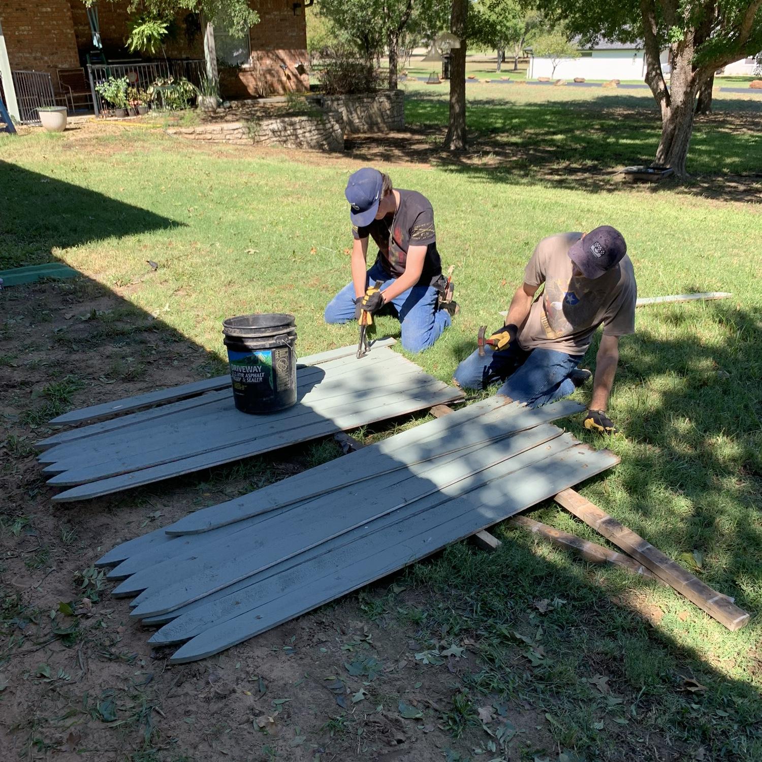 October 2023 - Nate and Owen tearing down Grandpa Farris' old fence!