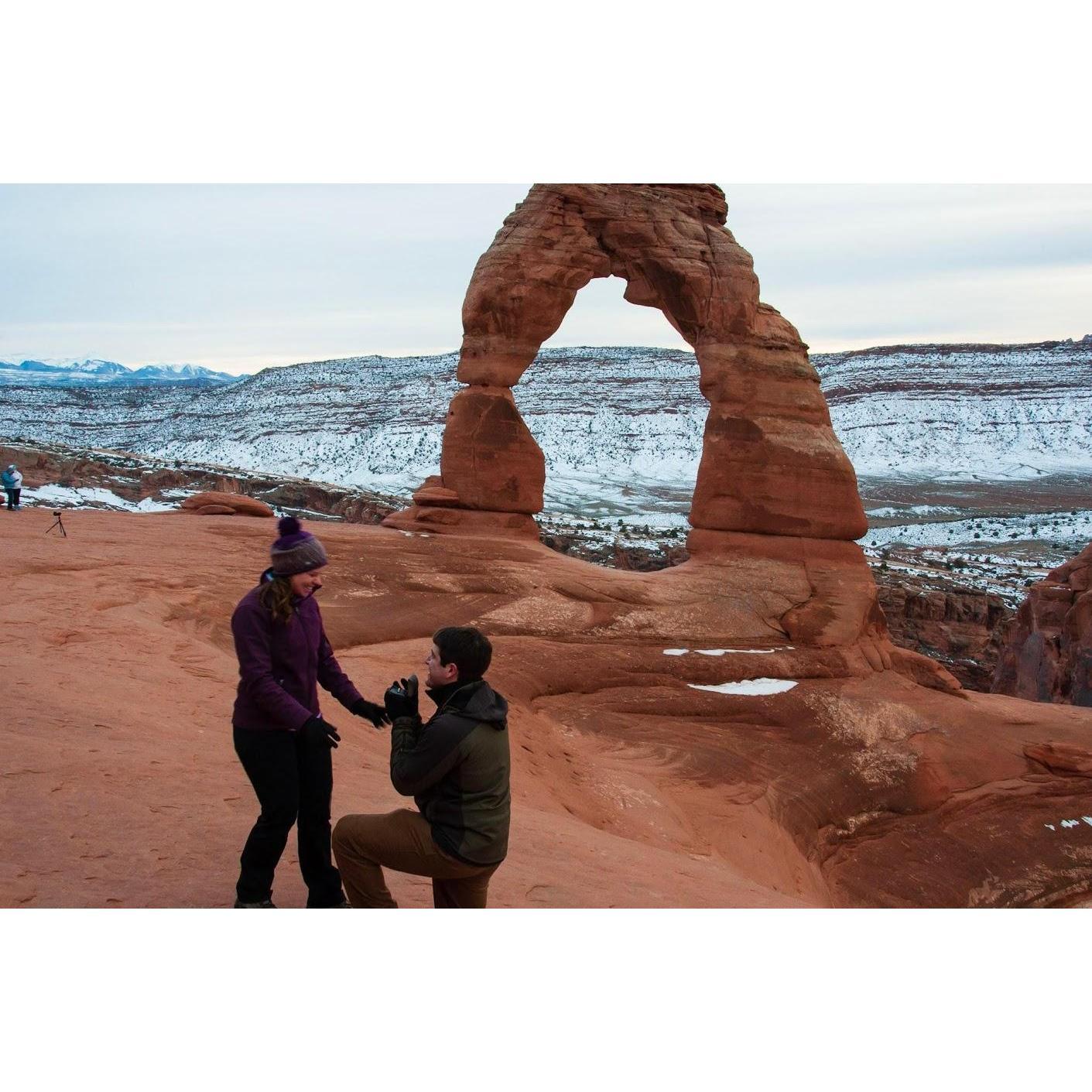 The proposal at Delicate Arch, January 2019