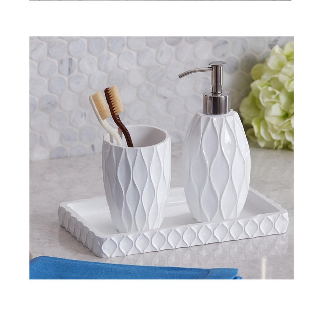 Roselli Trading Company Wave 3-Pc. Bath Accessory Set