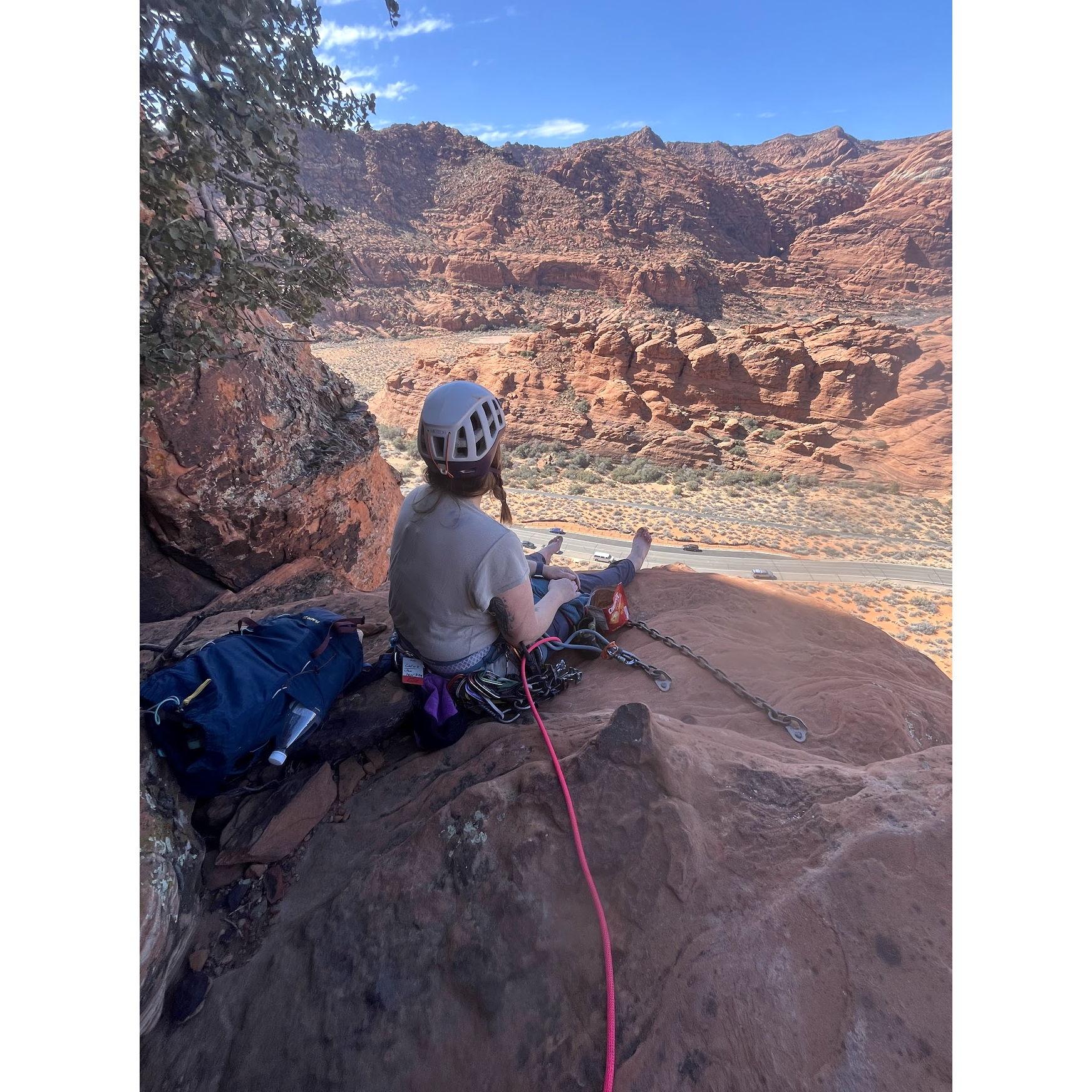 The ledge where Zach proposed. 250 feet above the valley of Snow Canyon State Park