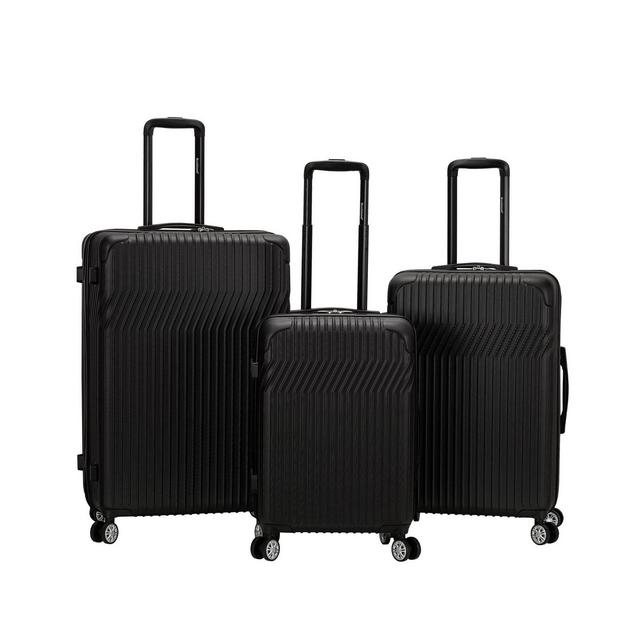 Rockland Pista 3pc Hardside ABS Non-Expandable Luggage Set - Black