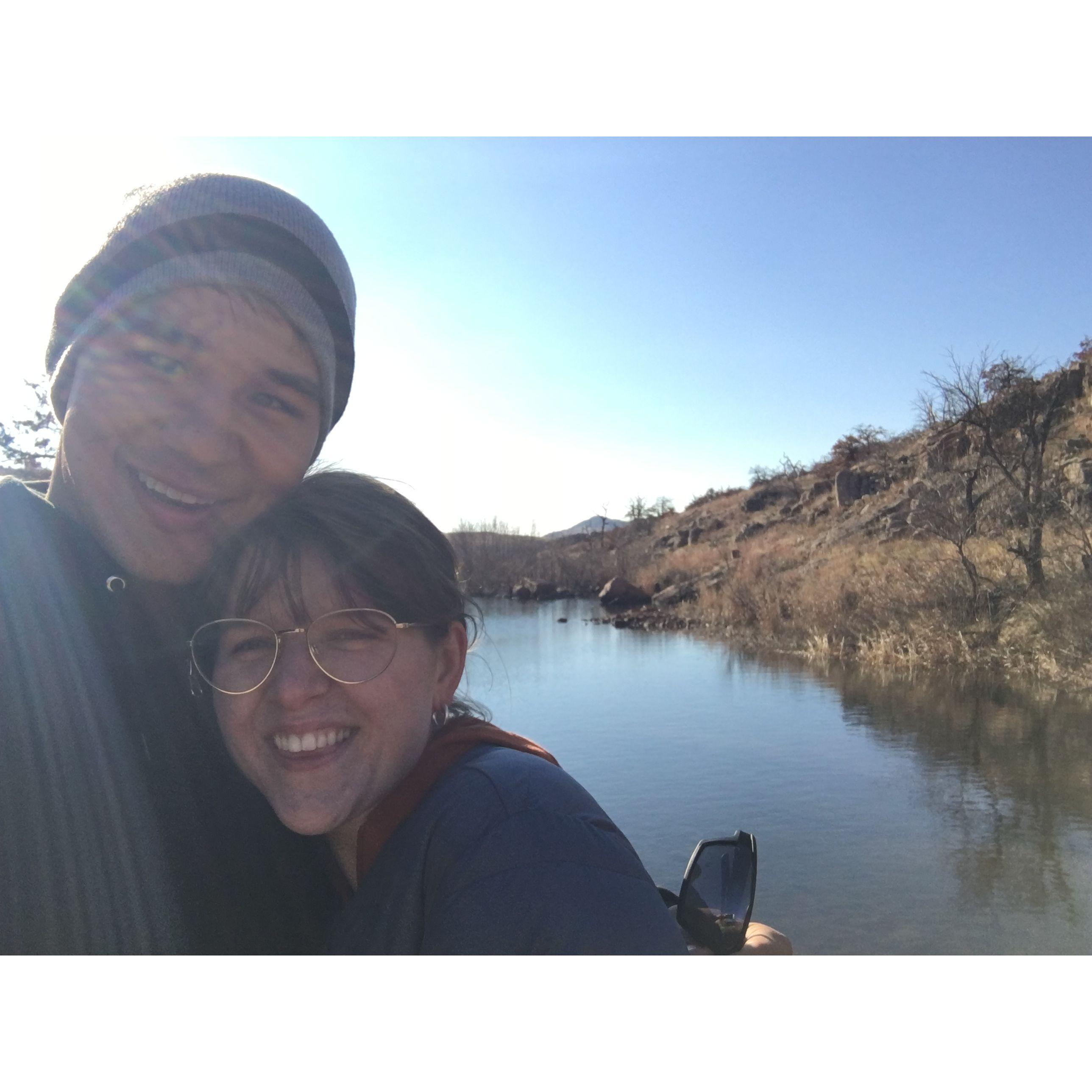 Our first hike together. We went to the Wichita Mountains.