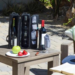 Insulated Wine Cooler Bag with Glasses & Corkscrew