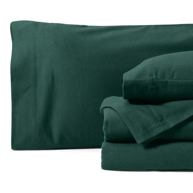 Springtree Home Luxury Portuguese Flannel Sheets | King Size Flannel Sheets | 100% Cotton | Ultra-Soft, Warm & Breathable Sheet Set | Deep Pocket, Durable & Cozy Winter Sheet Set | Forest Green
