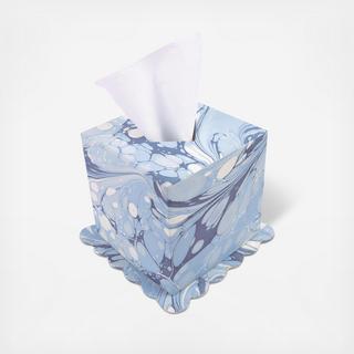 Hand-Marbled Scallop Tissue Box Cover