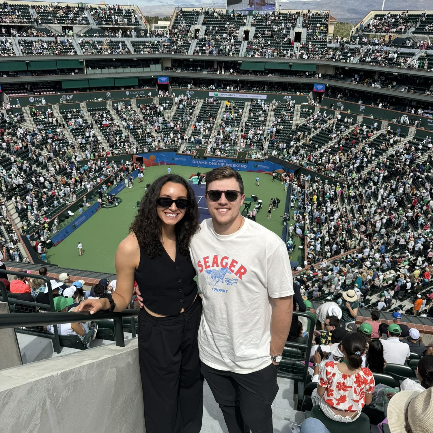 Attending the Championship matches at Indian Wells.