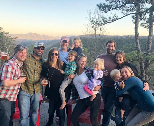 The Bristol crew and their families.  Black Mountain, NC.