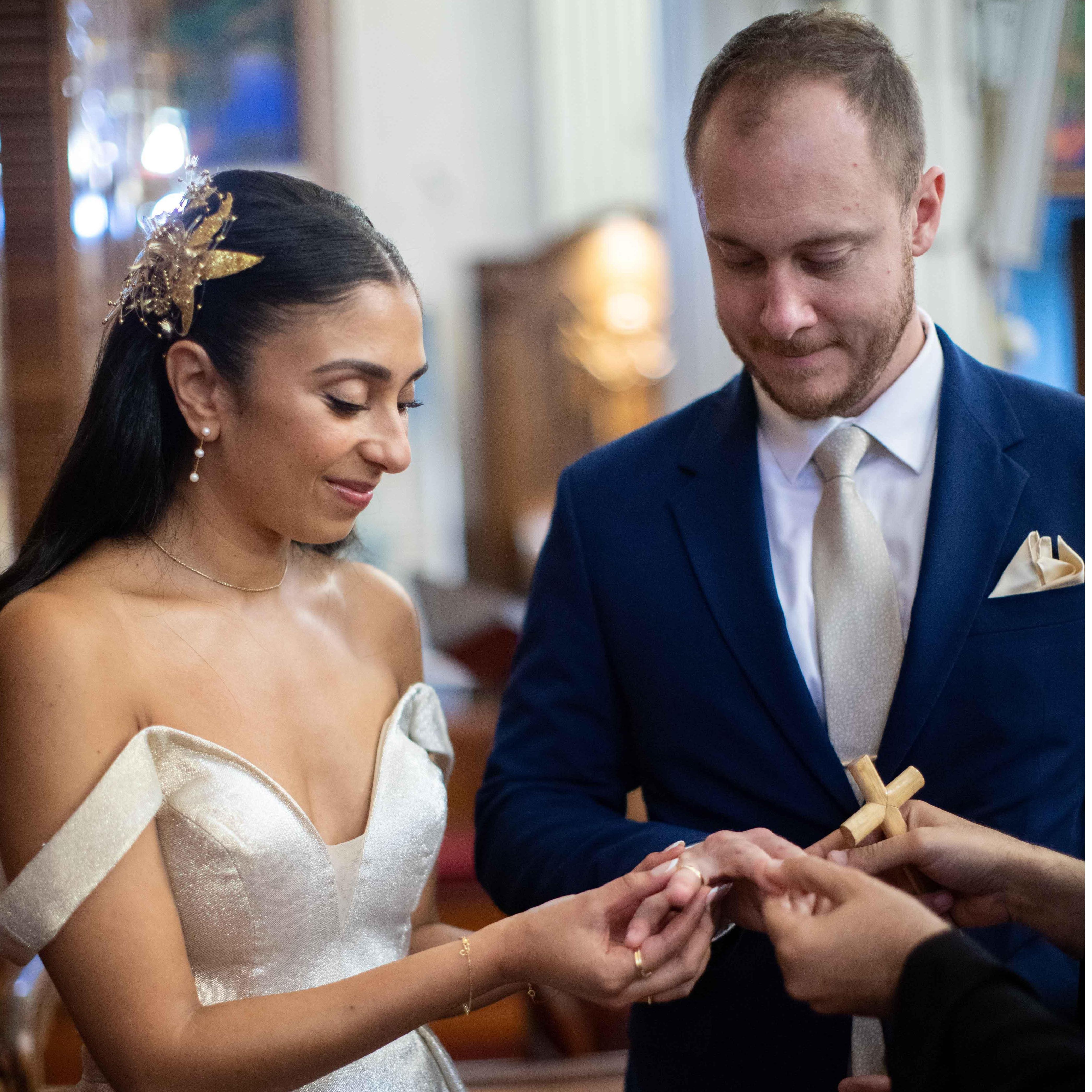 Engagement ceremony--blessing of the engagement rings or "Dibl"
